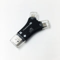White 4-in-1 card reader for iPhone and Android phones with SD and MicroSD card slots