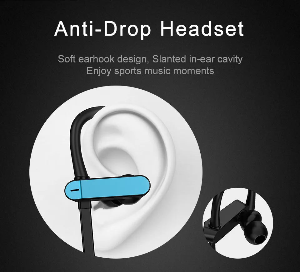 Black and grey universal sport ear hooks with gel silicone earbuds for PTM TS27 running headphones