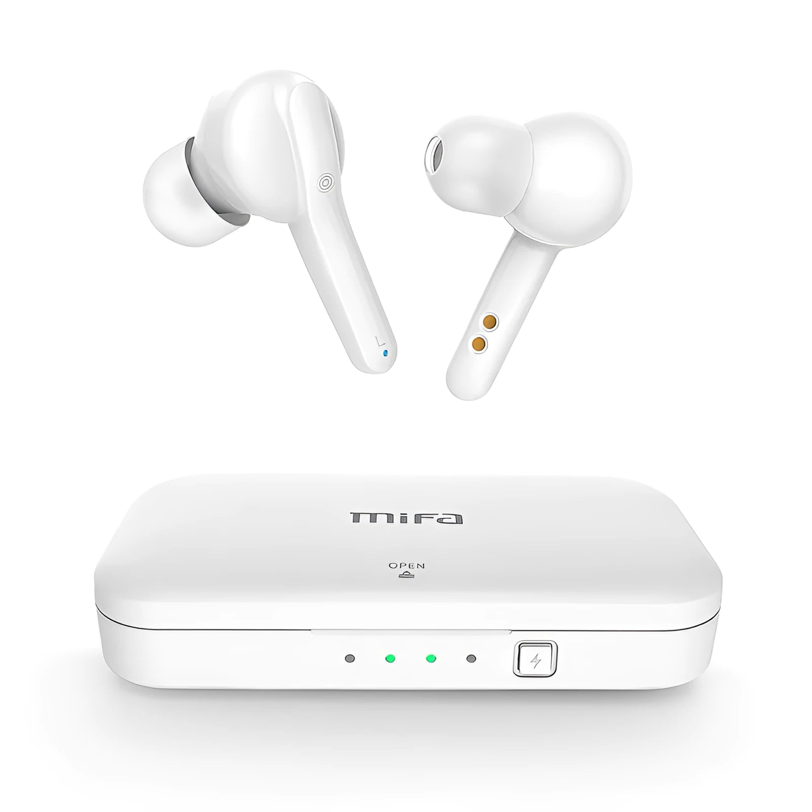 Black and white Bluetooth 5.0 TWS wireless earbuds with IPX5 waterproof rating