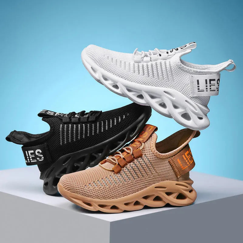 Children's black waterproof sneakers with Velcro closure and breathable fabric upper