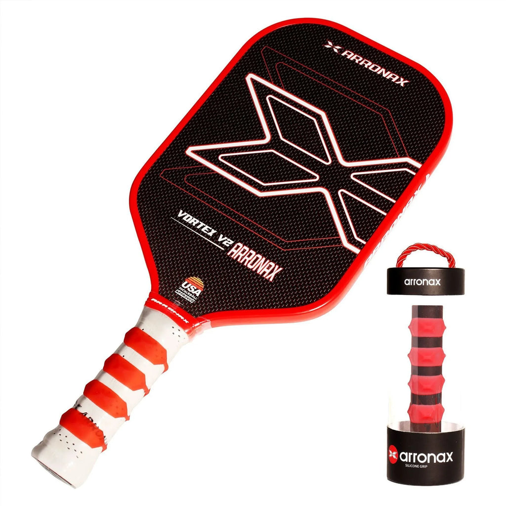 Peak silicone racquet hand grip buckle in multiple colours, shown with dimensions 17.6 cm by 6.4 cm.