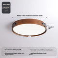 Japanese walnut ceiling lamp with wood shade and PMMA lampshade in warm light colour options