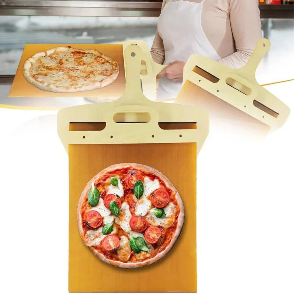 Sliding pizza transfer shovel and cutting board 55 by 35 cm food grade PP non-stick surface