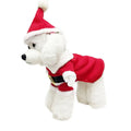 Red polyester dog Christmas sweatshirt with matching hat