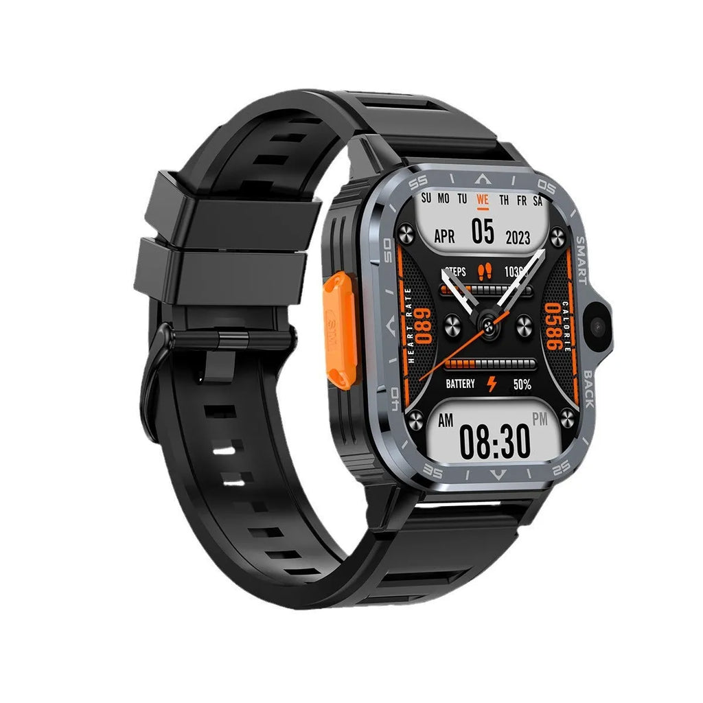 Student smart watch with TFT screen and heart rate monitoring, black version on wrist