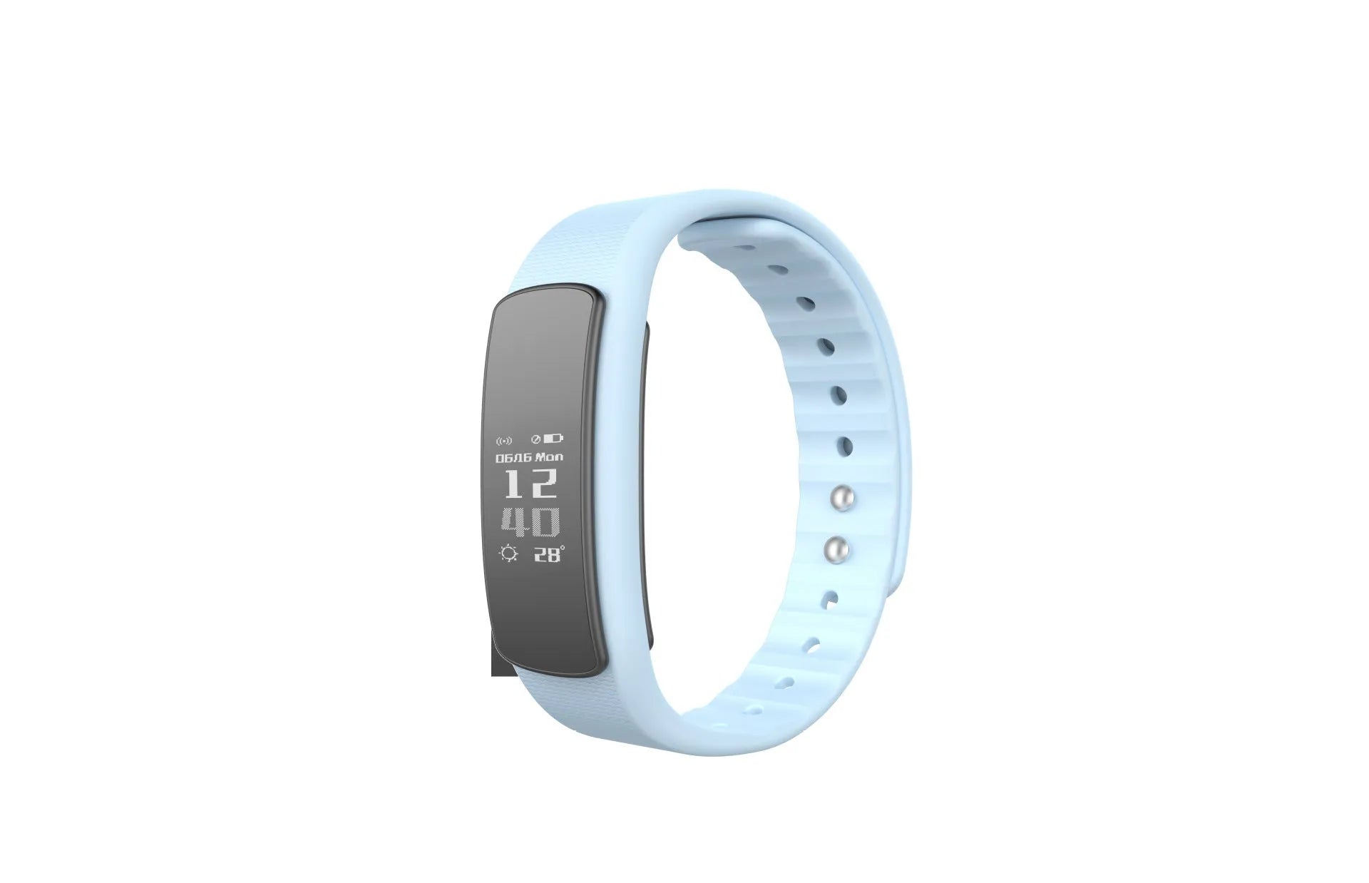 I6 smart sports bracelet with 0.96 inch display in black or green colour options showing fitness tracking functions