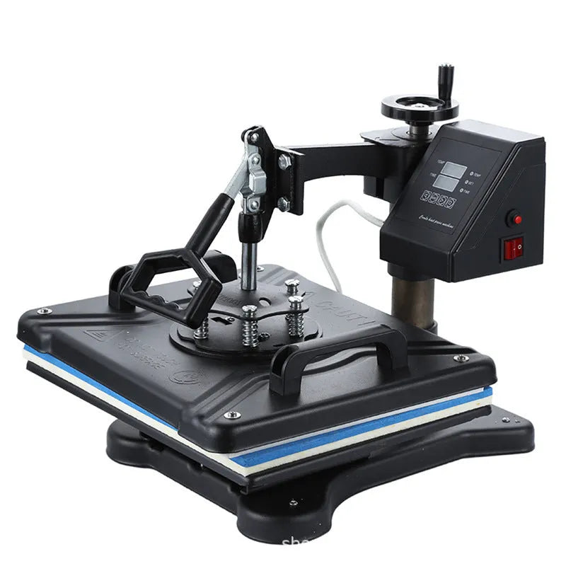 Black thermal transfer machine for clothing with 70x70cm plate and international plug options
