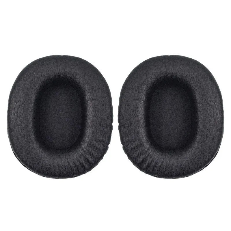 Pair of black soft PU leather replacement ear pad covers for Sony MDR-1R headphones.