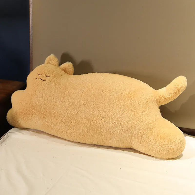 70cm cute cartoon cat pillow plush toy in lying gray colour