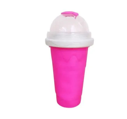 Blue quick refrigeration pinch cup with double layer silicone construction and instant cooling activation