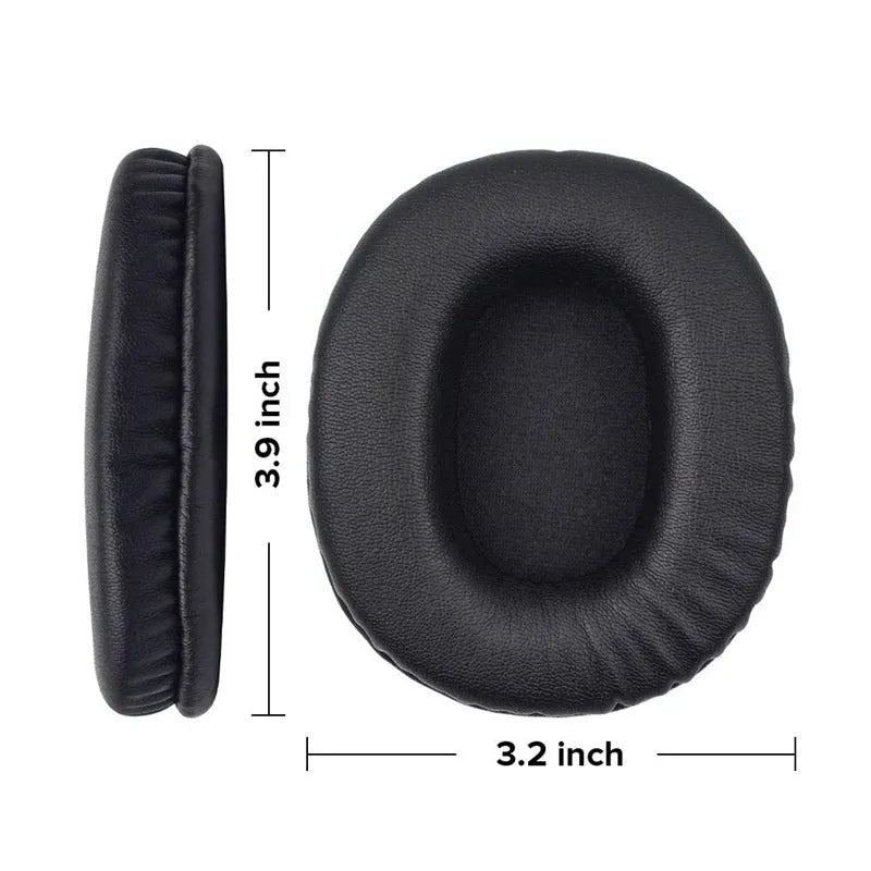 Pair of black soft PU leather replacement ear pad covers for Sony MDR-1R headphones.