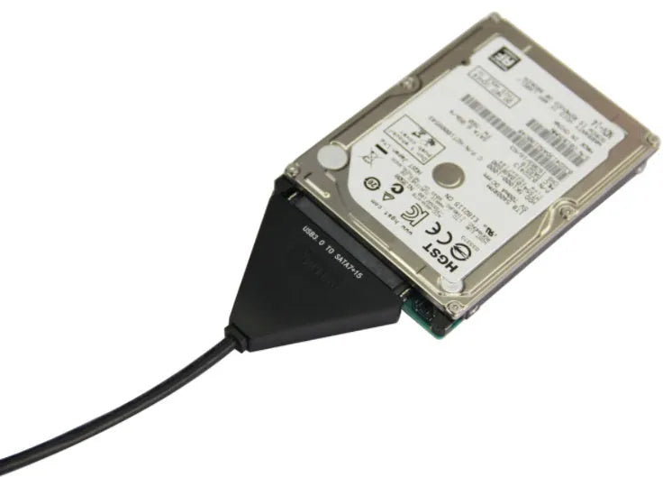 Black USB3.0 to SATA 7+15 pin adapter cable for connecting hard drives externally to computers