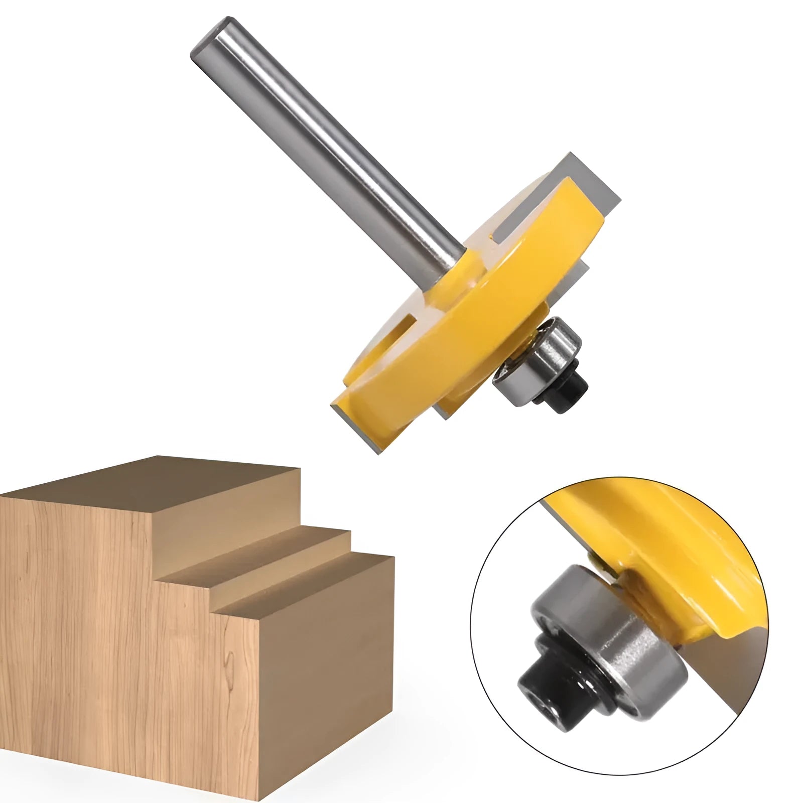 Door and window step knife woodworking cutter with carbide blade and 8mm shank diameter