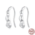 S925 sterling silver rhombus earrings with diamond plaid geometric design in SCE1968 colour