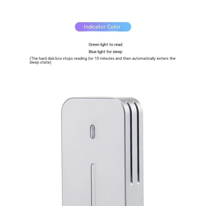 Aluminium alloy external SSD enclosure with USB-C port, compact rectangular design