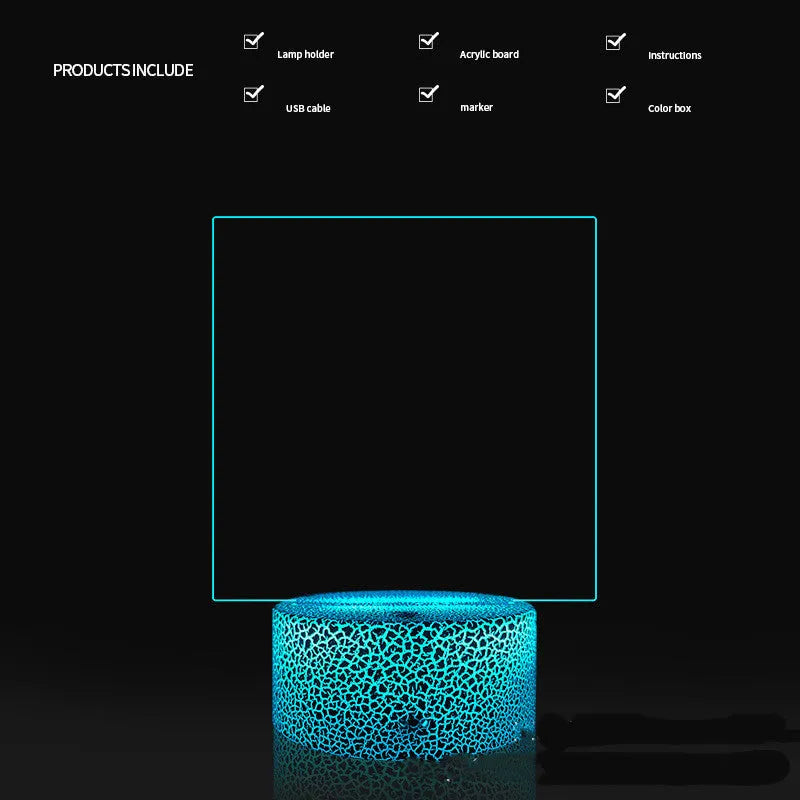 3D acrylic message board with LED night light functions and remote control