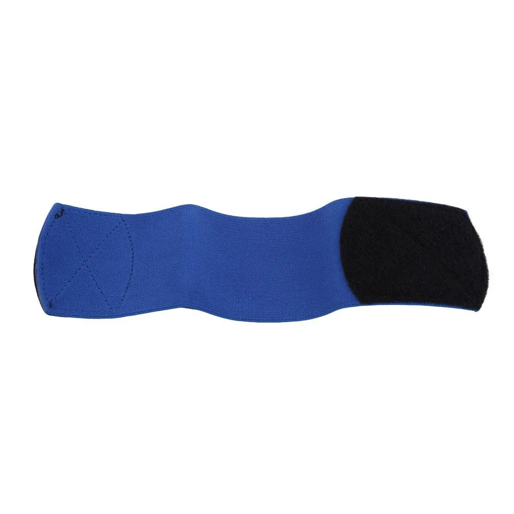 Red rubber football shin guard magic tape belt measuring 25cm with hook-and-loop fastener