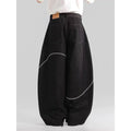 Black straight-leg denim trousers with micro-elastic stretch for men's autumn winter casual wear