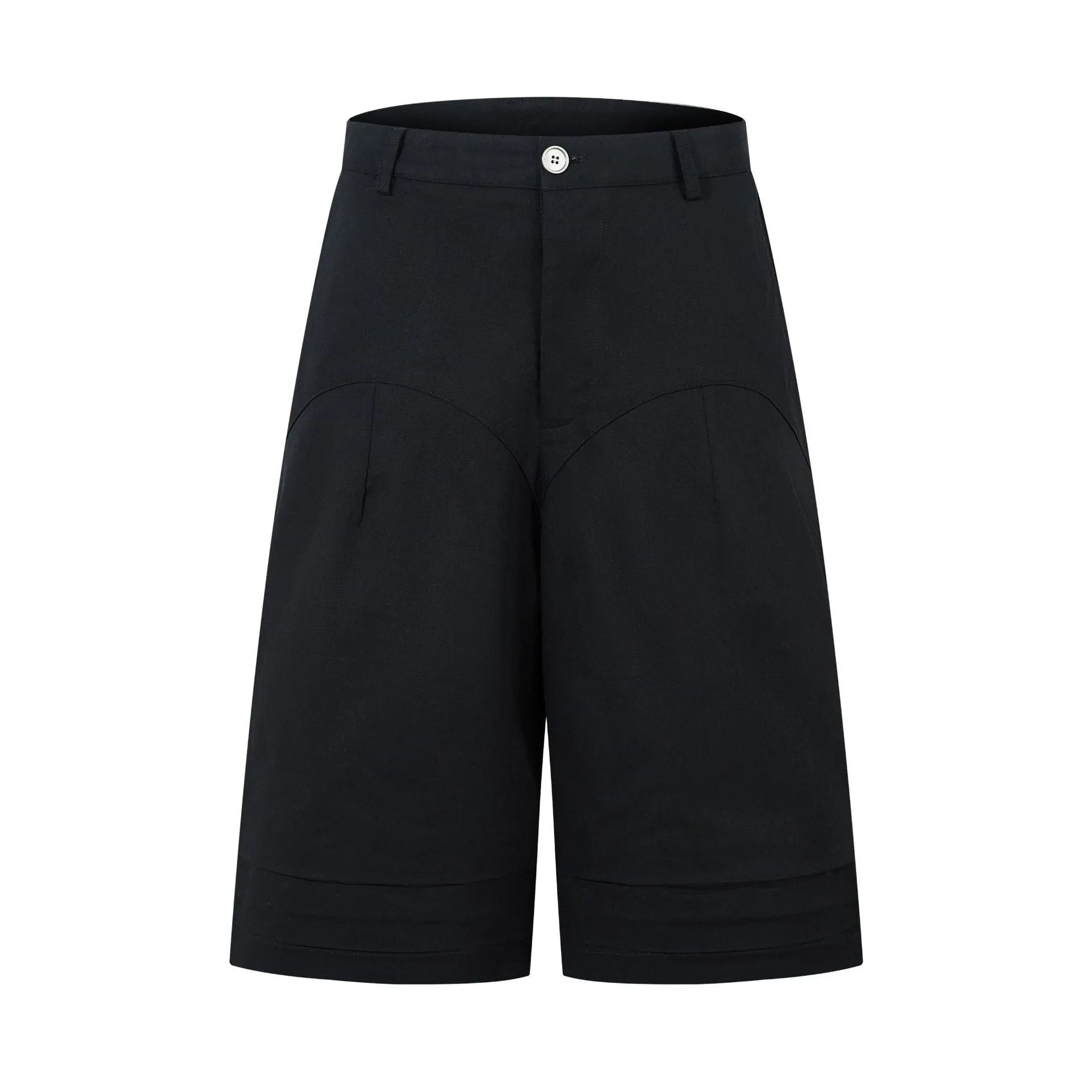 Retro wide leg straight denim trousers in black with loose fit and zip fly