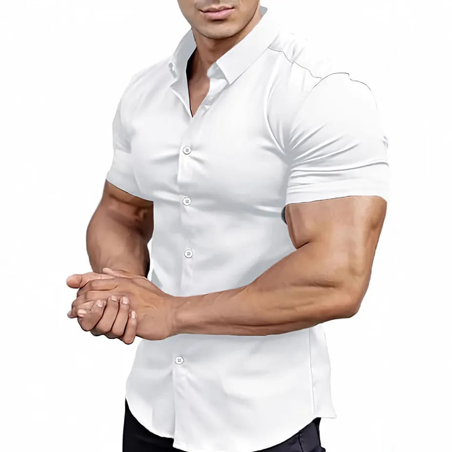 Men's short sleeve printed shirt with cardigan style in multiple colours and sizes