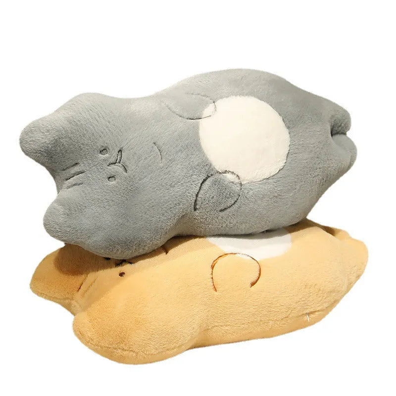 70cm cute cartoon cat pillow plush toy in lying gray colour