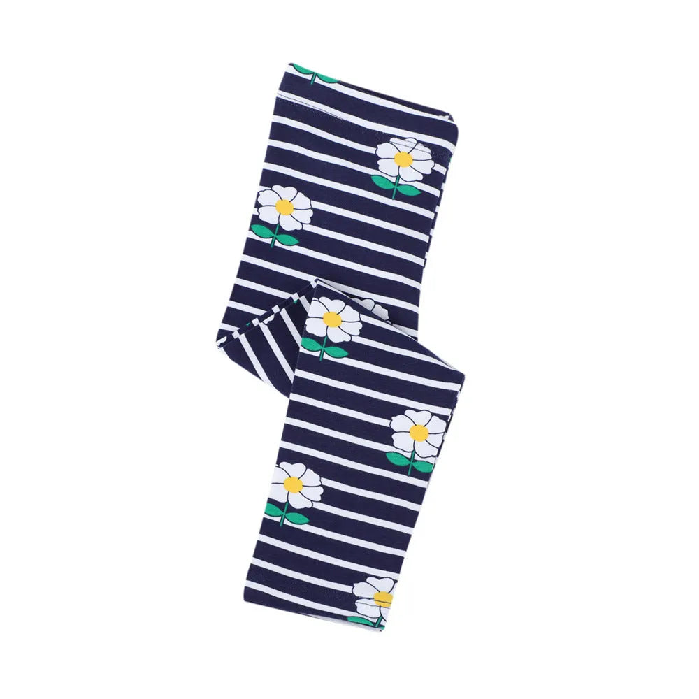 Girls' 96% cotton slim leggings trousers in neutral colour, sizes 2T to 7T for children 80-130cm height