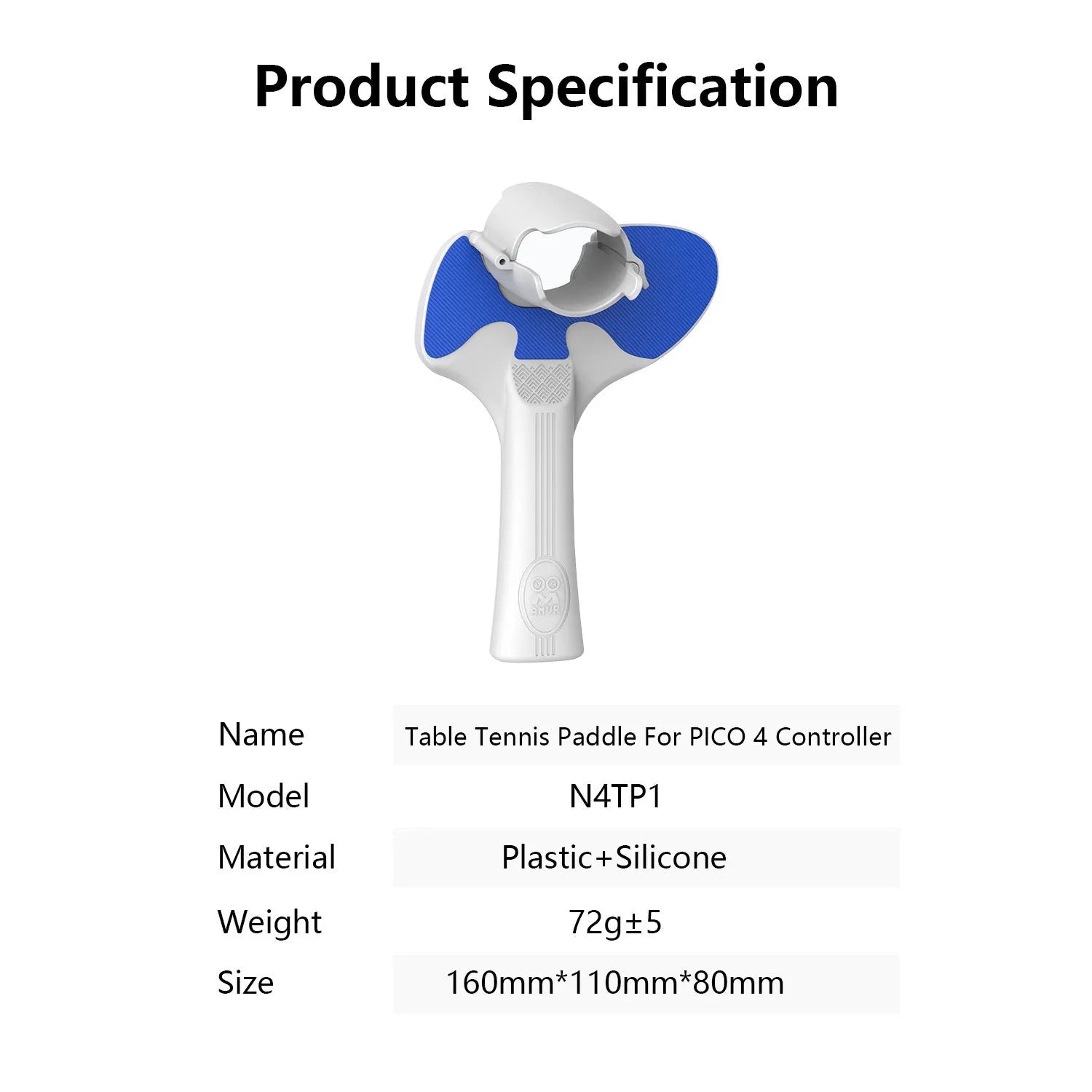 Red and blue silicone hand grip for Pico 4 VR controller table tennis accessory