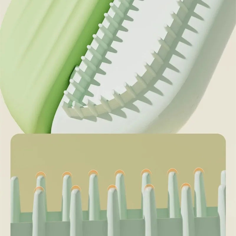 Pet grooming comb with water tank for floating hair removal, blue green yellow colour options