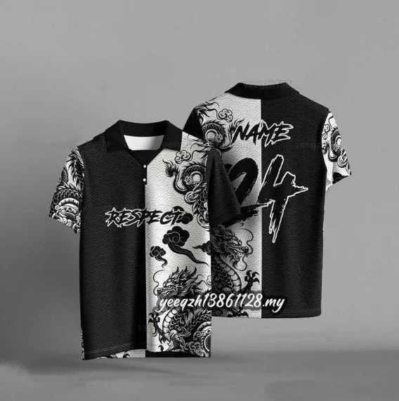 Black loose fit T-shirt with a 3D digital printed design on the front.