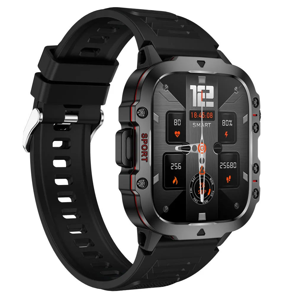 QX11 Smart Bluetooth Watch with TFT screen showing fitness metrics on black zinc alloy case
