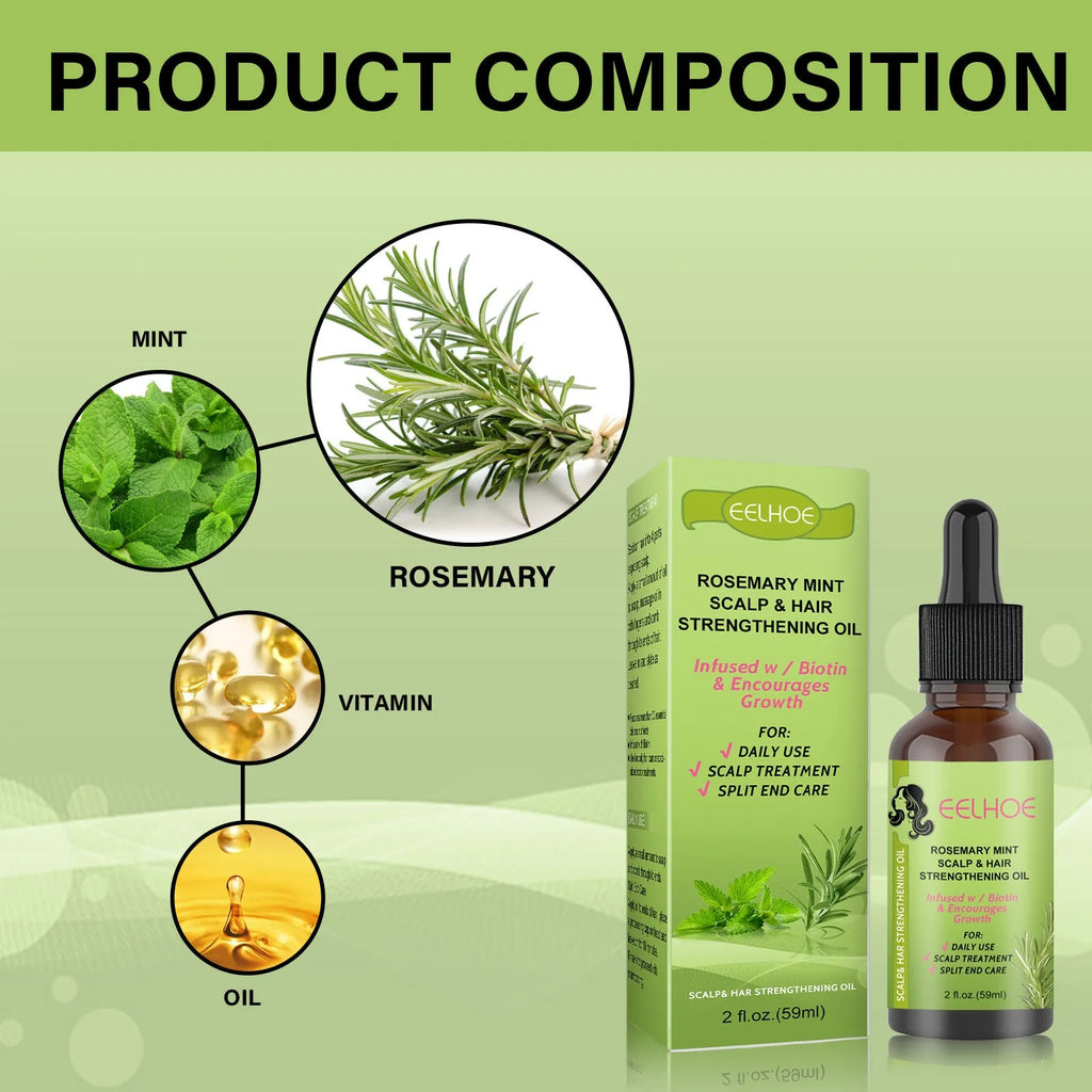 59ml bottle of rosemary mint hair growth fluid for scalp massage and root nourishment