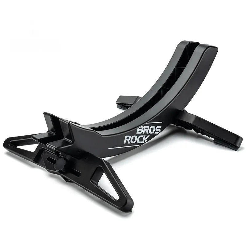 Black and green ABS plastic bicycle parking rack holder with fixed mounting bracket.