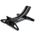 Black and green ABS plastic bicycle parking rack holder with fixed mounting bracket.
