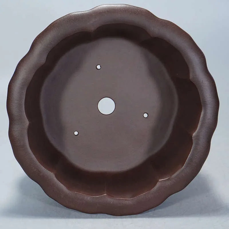 Purple sand ceramic succulent flowerpot with Chinese classical styling measuring 37x37x20cm