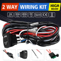 Black off road LED spotlight cable set with 2 metre wiring harness and light bar switch