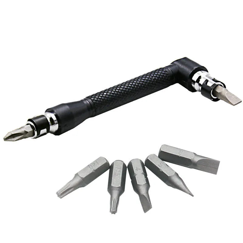 L-shaped double-headed socket wrench with ten drill bits in 45# steel construction