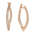 Geometric copper drop earrings for women with zircon stone accents in colour H0493.