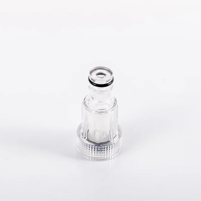 Transparent plastic inlet joint for Karcher pressure washers with 3cm diameter connector