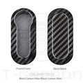 Carbon fibre and glass fibre car key replacement shell set showing black, red, and silver black colour options