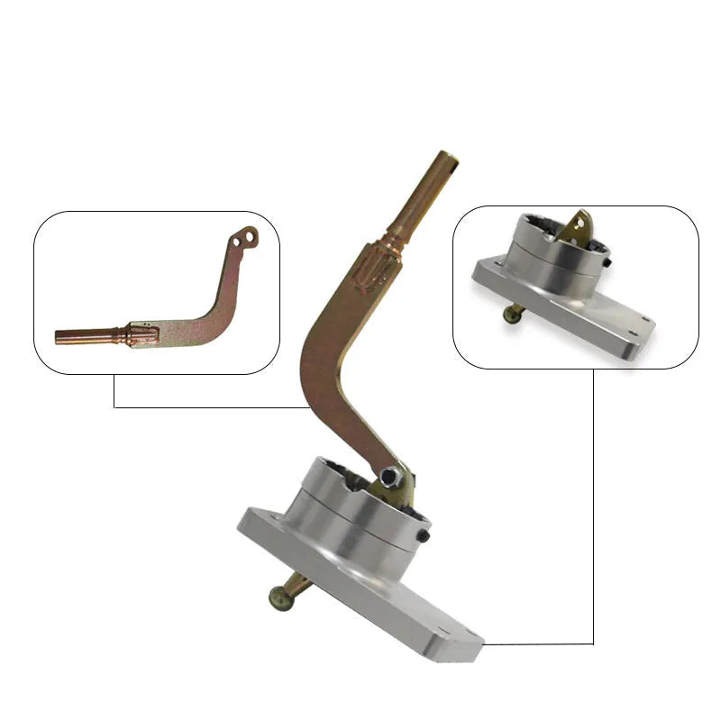 Silver aluminium alloy short shift lever for Horton vehicles