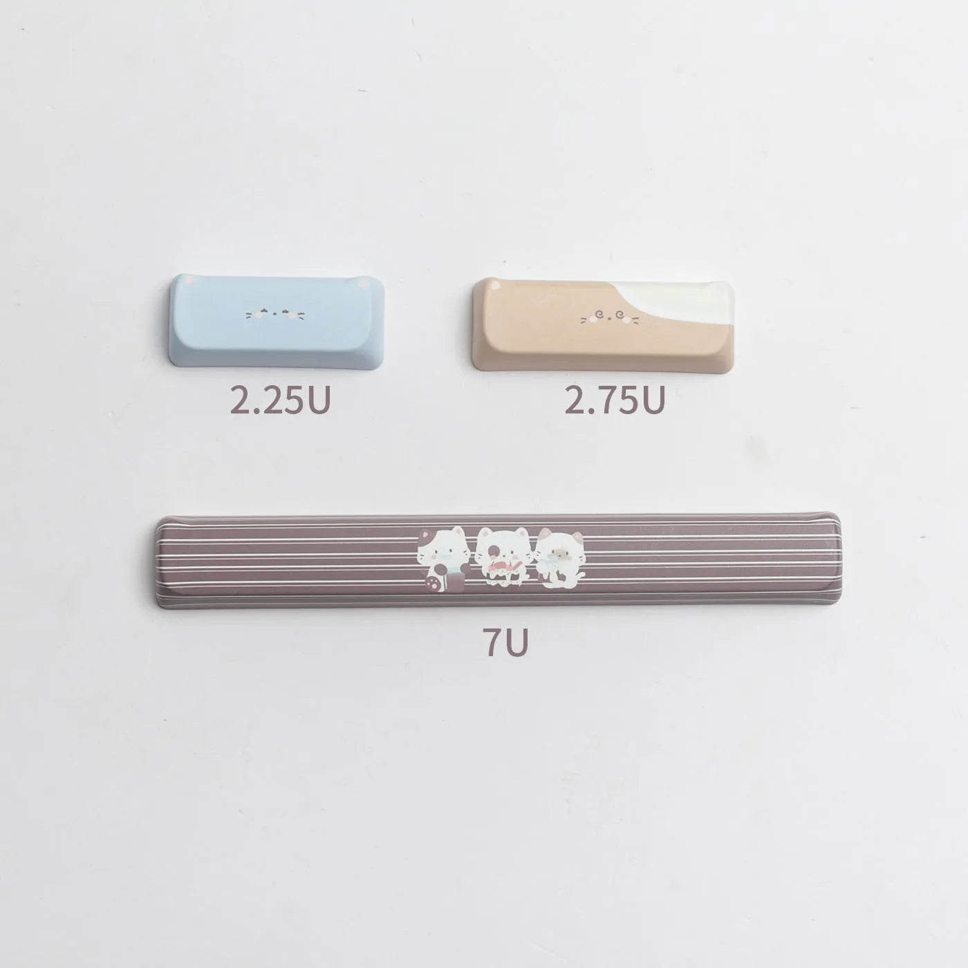 Sea Salt Cat themed PBT keycap set for mechanical keyboards with 7u space bar supplement