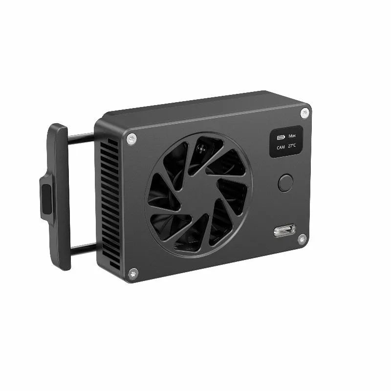 Black aluminium alloy computer heatsink radiator with cooling fan measuring 89mm wide