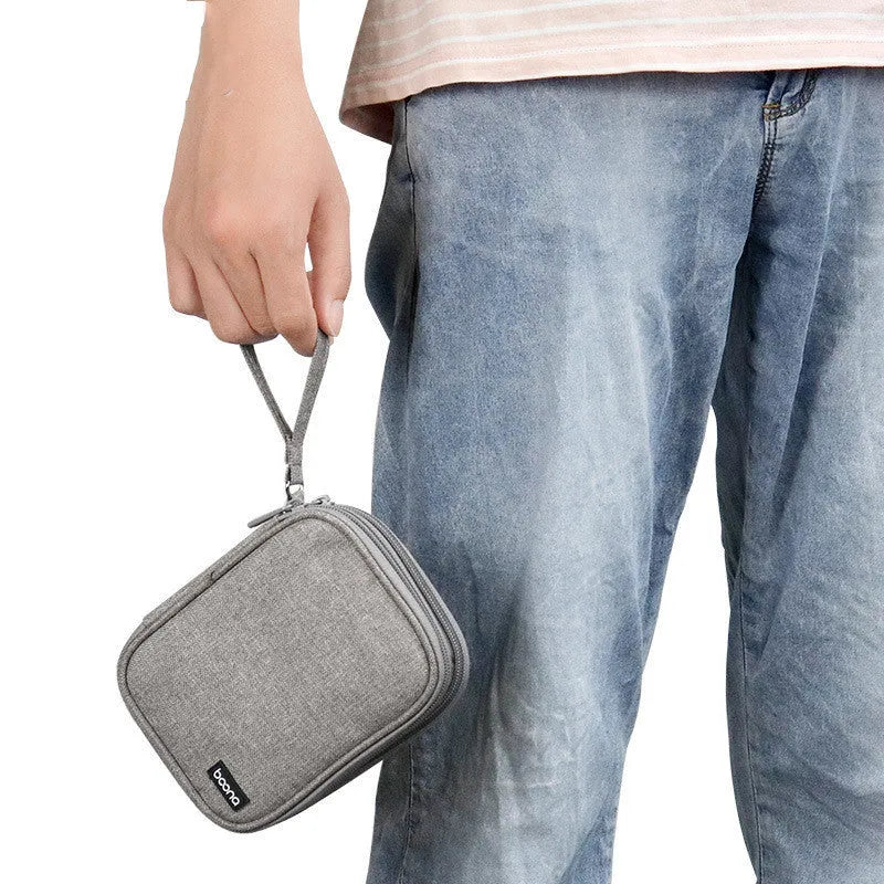 2.5-inch portable hard drive protective cover in Oxford cloth showing black and grey colour options
