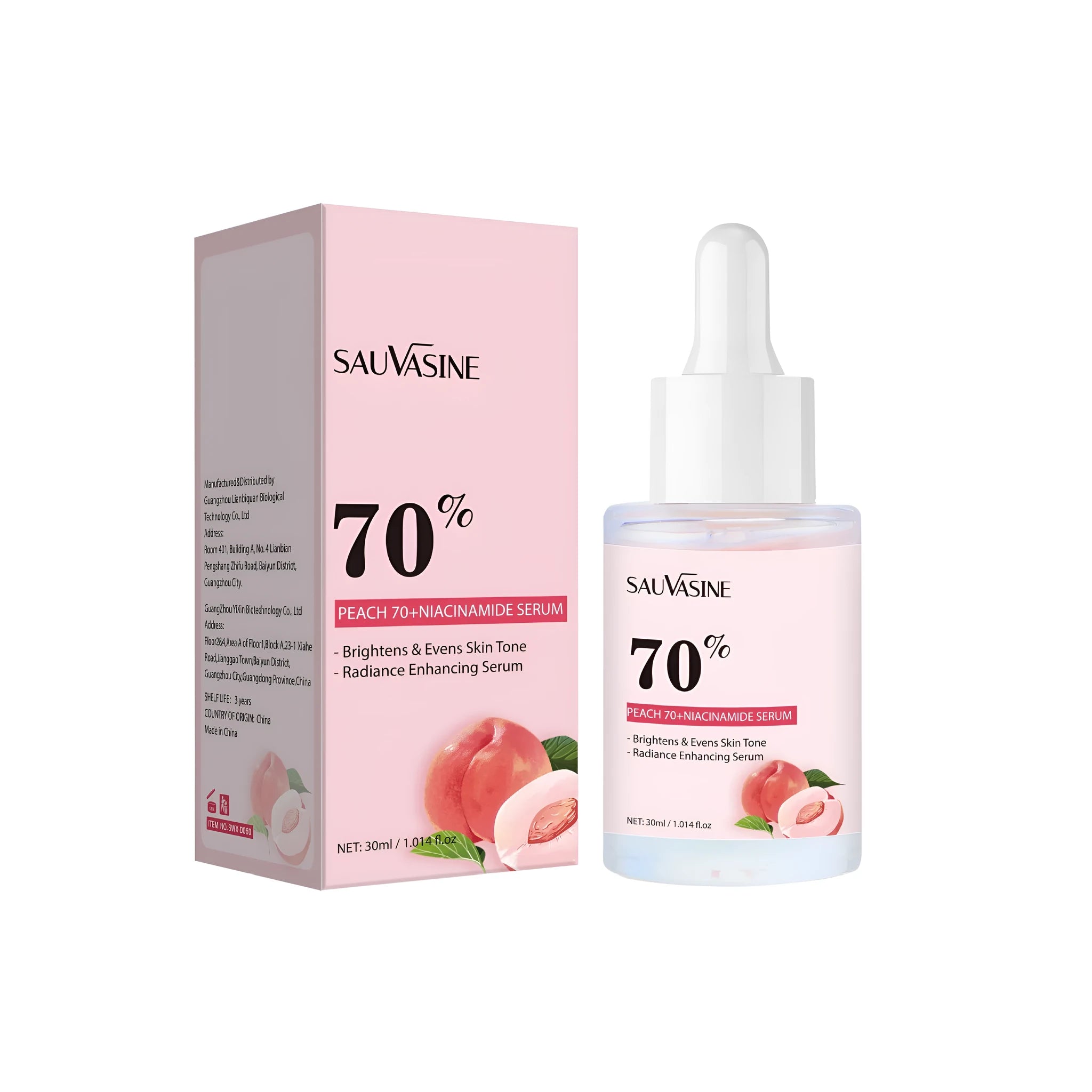 30ml nicotinamide nursing solution in 38.5mm square bottle for facial hydration