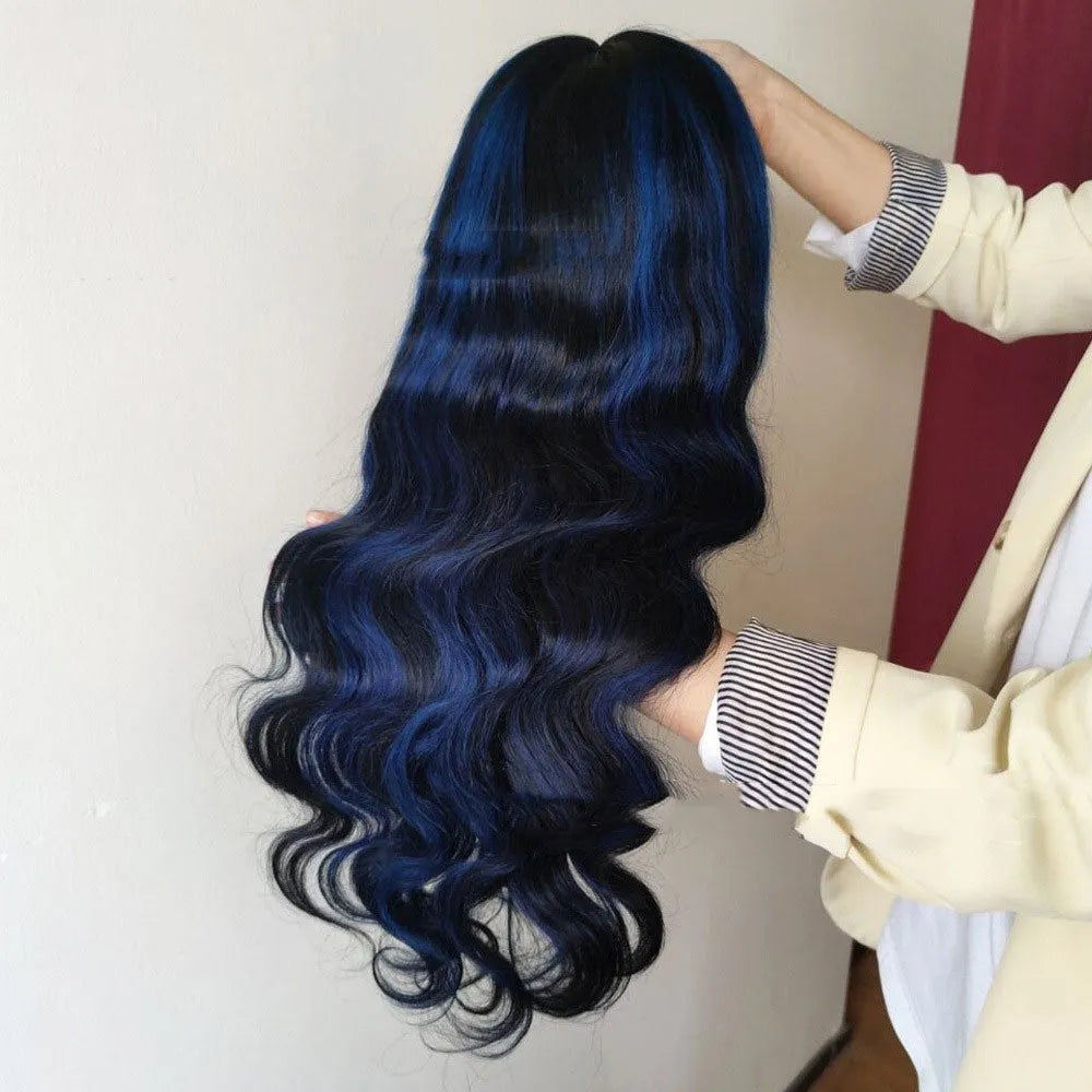 Real human hair lace headgear wig for women with 4x4 lace frontal on a display stand.