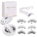 Portable case with integrated soap holder for magnetic false eyelashes storage and cleaning.