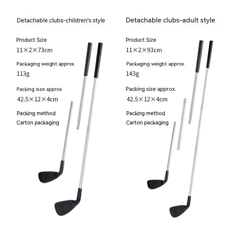Metal golf club set with adult and children's options for outdoor family sports practice