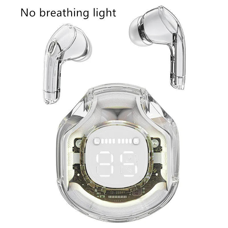 Transparent warehouse Bluetooth headset in white, black, pink, sky blue or violet with 15m wireless range