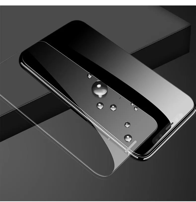 HD tempered glass screen protector for Samsung mobile phones showing full screen coverage