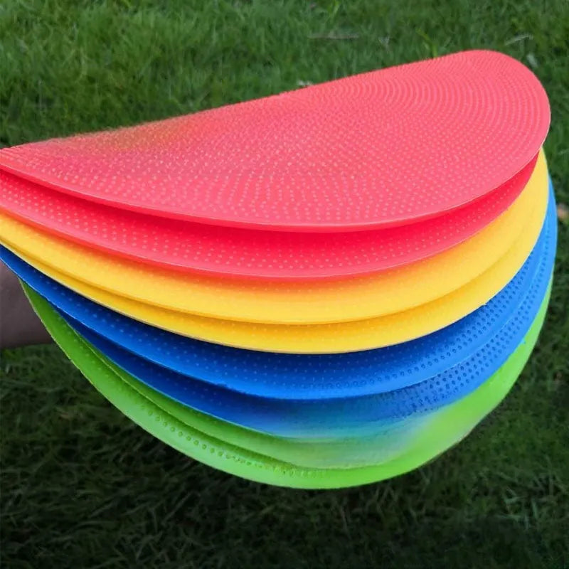 Flat circular TPE sports marker disc in assorted colours for football and ball game training